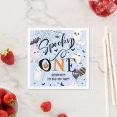Spooky One Boy Halloween 1st Birthday Ghost Paper Servet (Insitu)
