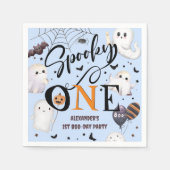 Spooky One Boy Halloween 1st Birthday Ghost Paper Servet (Voorkant)