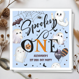 Spooky One Boy Halloween 1st Birthday Ghost Paper Servet