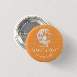 Spooky One Boy Schattige Ghost Halloween 1st Birth Ronde Button 3,2 Cm