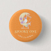 Spooky One Boy Schattige Ghost Halloween 1st Birth Ronde Button 3,2 Cm (Voorkant)