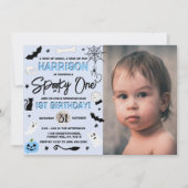 Spooky One! Boys Halloween 1e verjaardag Foto Kaart (Voorkant)