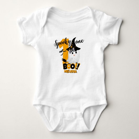 Spooky One Cute First Halloween Birthday  Romper (Voorkant)