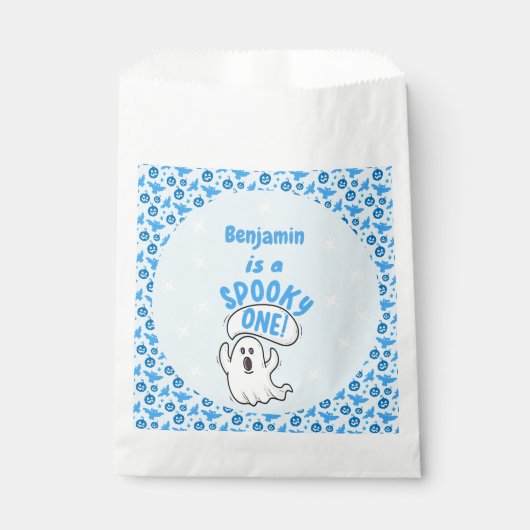 Spooky One Cute Funny Halloween Ghost 1st Birthday Bedankzakje (Voorkant)