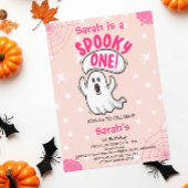 Spooky One Cute Funny Halloween Ghost 1st Birthday Kaart