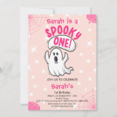 Spooky One Cute Funny Halloween Ghost 1st Birthday Kaart (Voorkant)