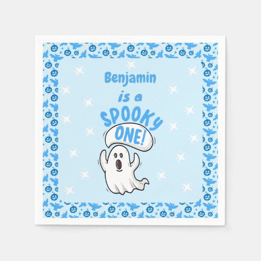 Spooky One Cute Funny Halloween Ghost 1st Birthday Servet (Voorkant)