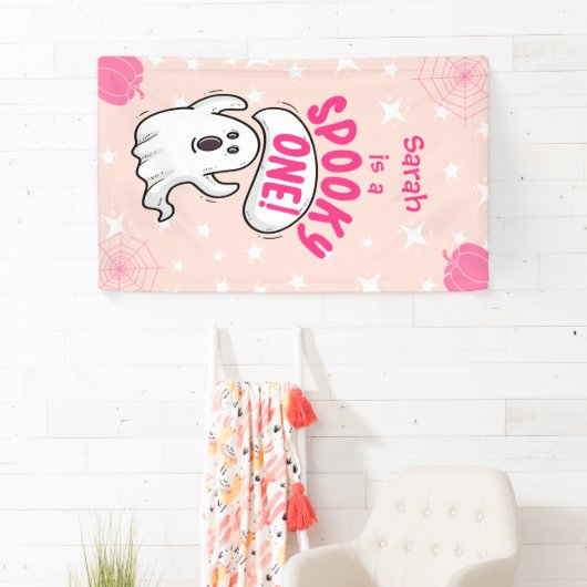 Spooky One Cute Funny Halloween Ghost 1st Birthday Spandoek (Insitu)