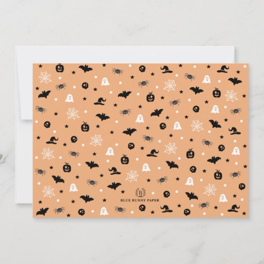 Spooky One Cute Ghost 1st Birthday Photo Invitatio Kaart (Achterkant)