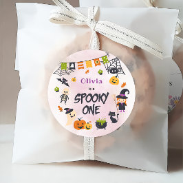 Spooky One Cute Halloween Ghost 1e verjaardag Favo Bedankjes Labels