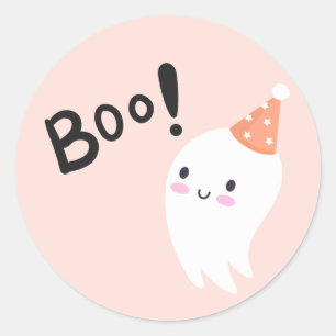 Spooky One Cute Halloween Ghost 1e verjaardag Favo Ronde Sticker