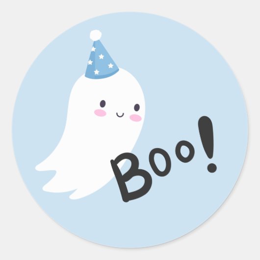 Spooky One Cute Halloween Ghost 1e verjaardag Favo Ronde Sticker (Voorkant)