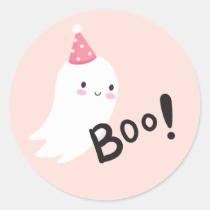 Spooky One Cute Halloween Ghost 1e verjaardag Favo Ronde Sticker