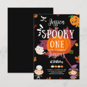 Spooky One Cute Halloween Ghost 1e verjaardag Kaart (Voorkant / Achterkant)