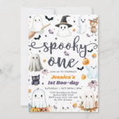 Spooky One Cute Halloween Ghost 1e verjaardag Kaart (Voorkant)