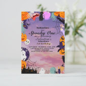 Spooky One Cute Halloween Ghost 1e verjaardag Kaart (Staand voorkant)