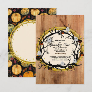 Spooky One Cute Halloween Ghost 1e verjaardag Kaart