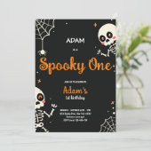 Spooky One Cute Halloween Ghost 1e verjaardag Kaart (Staand voorkant)