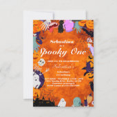 Spooky One Cute Halloween Ghost 1e verjaardag Kaart (Voorkant)