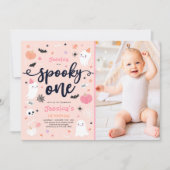 Spooky One Cute Halloween Ghost 1e verjaardag Kaart (Voorkant)