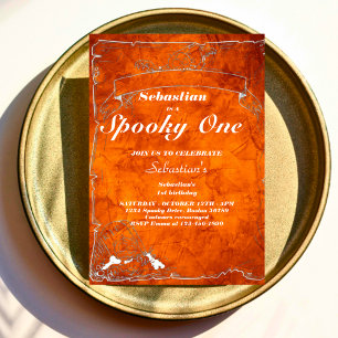 Spooky One Cute Halloween Ghost 1e verjaardag Kaart