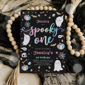 Spooky One Cute Halloween Ghost 1e verjaardag Kaart