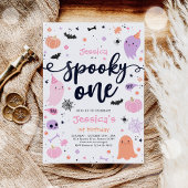 Spooky One Cute Halloween Ghost 1e verjaardag Kaart