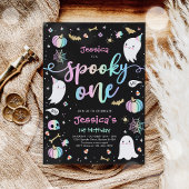 Spooky One Cute Halloween Ghost 1e verjaardag Kaart