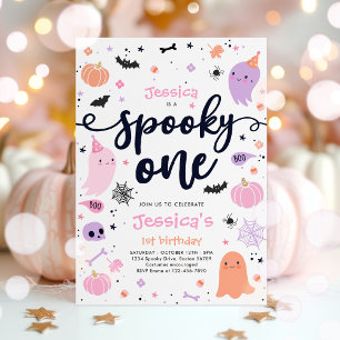 Spooky One Cute Halloween Ghost 1e verjaardag Kaart