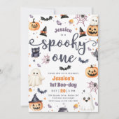 Spooky One Cute Halloween Ghost 1e verjaardag Kaart (Voorkant)