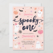 Spooky One Cute Halloween Ghost 1e verjaardag Kaart (Voorkant)