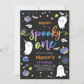 Spooky One Cute Halloween Ghost 1e verjaardag Kaart (Voorkant)