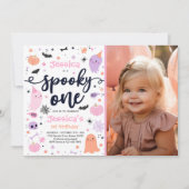 Spooky One Cute Halloween Ghost 1e verjaardag Kaart (Voorkant)