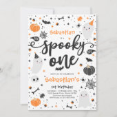 Spooky One Cute Halloween Ghost 1e verjaardag Kaart (Voorkant)