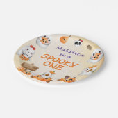 Spooky One Cute Halloween Ghost 1e verjaardag Papieren Bordje (Gekanteld)