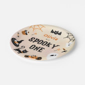 Spooky One Cute Halloween Ghost 1e verjaardag Papieren Bordje (Gekanteld)