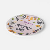 Spooky One Cute Halloween Ghost 1e verjaardag Papieren Bordje (Gekanteld)