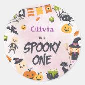 Spooky One Cute Halloween Ghost 1e verjaardag Ronde Sticker (Voorkant)