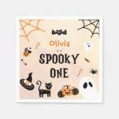 Spooky One Cute Halloween Ghost 1e verjaardag Servet (Voorkant)