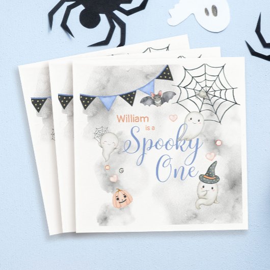 Spooky One Cute Halloween Ghost 1e verjaardag Servet