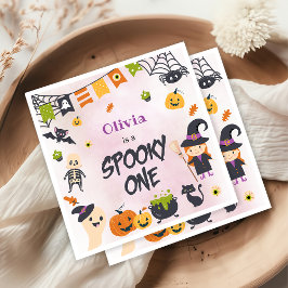 Spooky One Cute Halloween Ghost 1e verjaardag Servet
