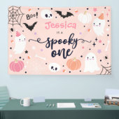 Spooky One Cute Halloween Ghost 1e verjaardag Spandoek (Beurs)