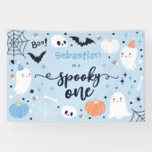 Spooky One Cute Halloween Ghost 1e verjaardag Spandoek (Horizontaal)