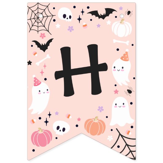 Spooky One Cute Halloween Ghost 1e verjaardag Vlaggetjes (Tweede vlag)