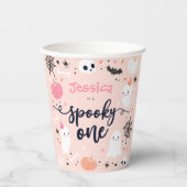 Spooky One Cute Halloween Ghost 1st Birthday Decor Papieren Bekers (Voorkant)