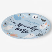 Spooky One Cute Halloween Ghost 1st Birthday Decor Papieren Bordje (Gekanteld)