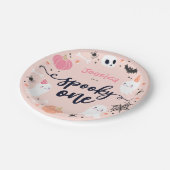 Spooky One Cute Halloween Ghost 1st Birthday Decor Papieren Bordje (Gekanteld)