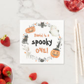 Spooky One Cute Halloween Ghost 1st Birthday Decor Servet (Insitu)