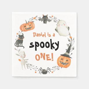 Spooky One Cute Halloween Ghost 1st Birthday Decor Servet
