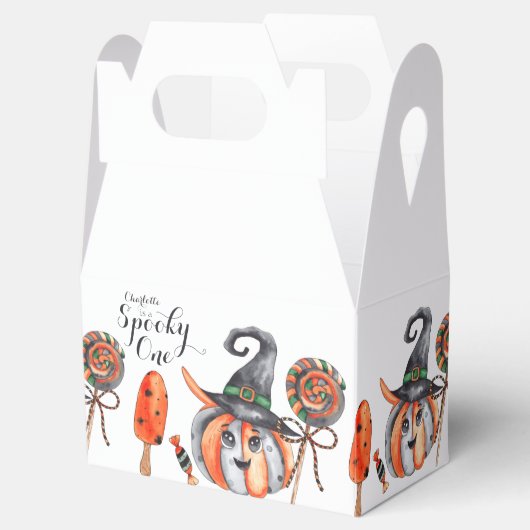 Spooky One Cute Waterverf Halloween 1e verjaardag Bedankdoosjes (Geopend)
